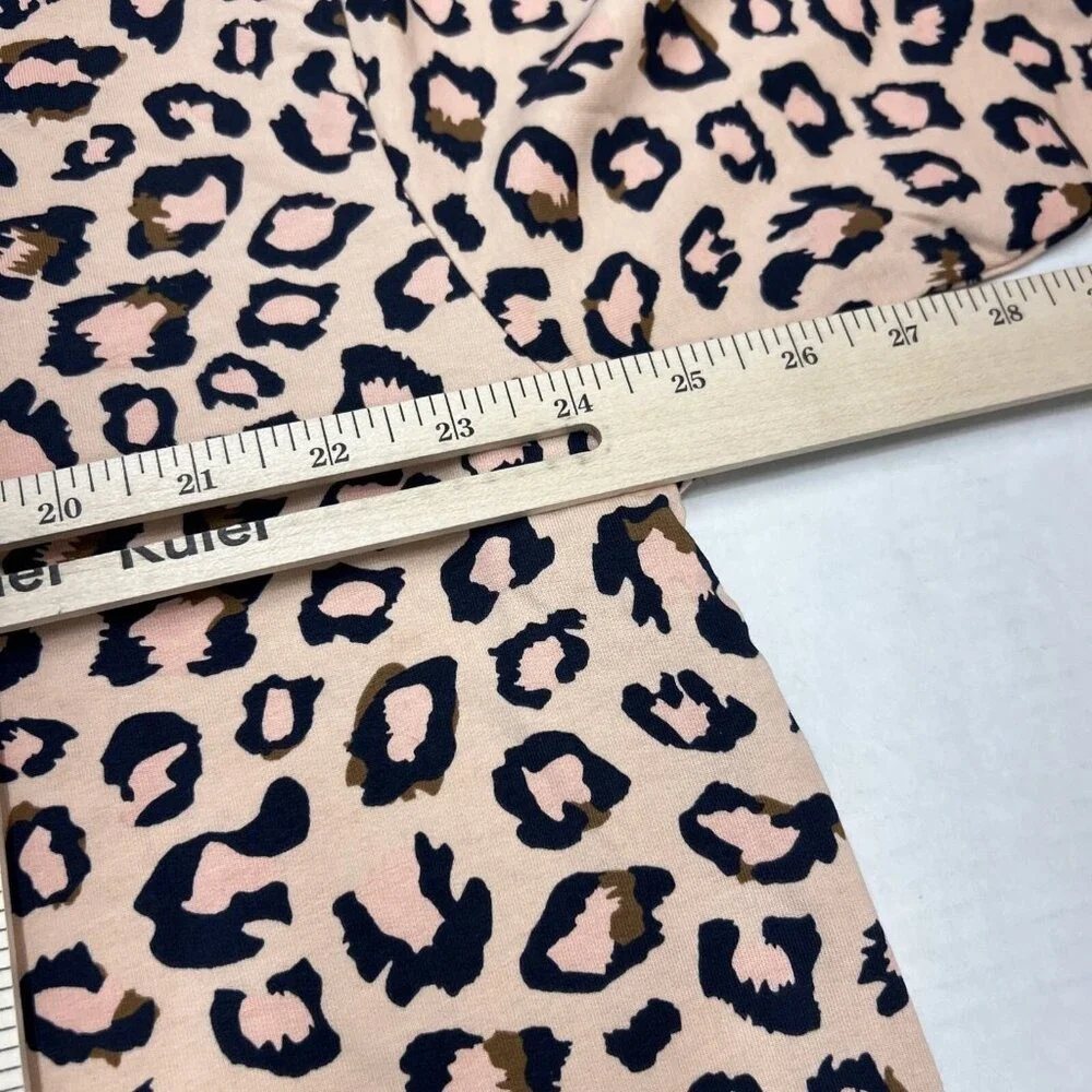 Dobreva Pajamas Set Pink Leopard Animal Print Modal Blend Size XL Lounge Cozy‎